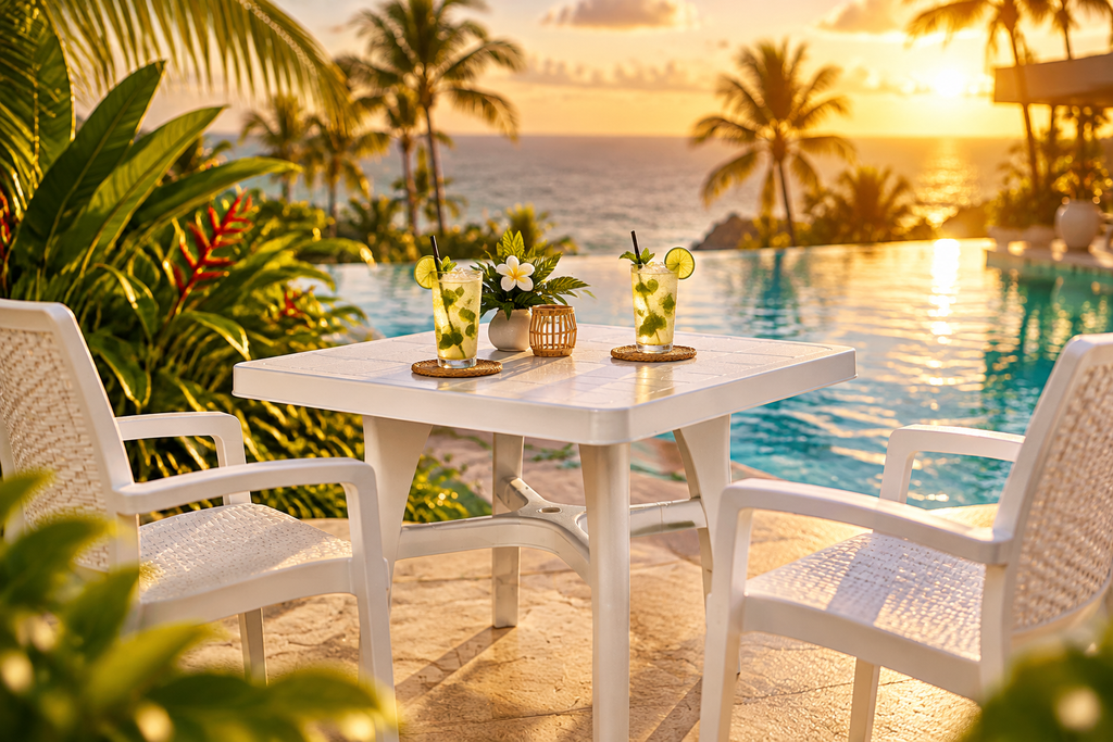 Resort Poolside Tropical Ad