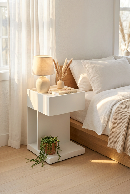 Side Table Morning Bedside Close Up