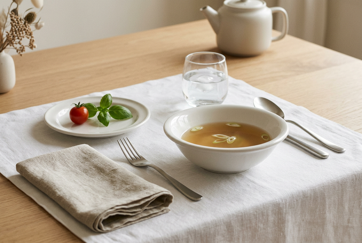 Soup Bowl on Minimalist Dining Table