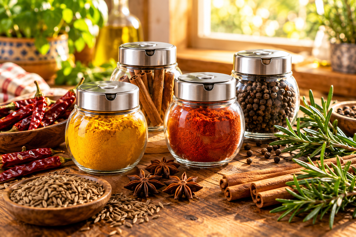 Spice Jars — Lively Kitchen Setting