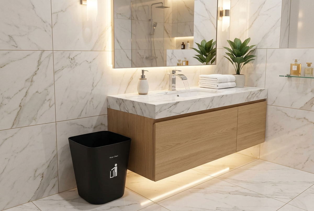 Square Trash Can Bathroom