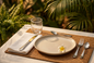 Table Knife in Minimalist Tropical Dining Setting
