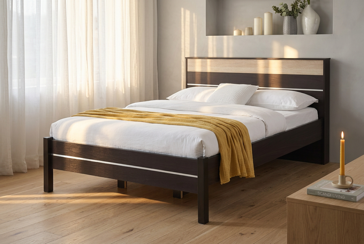 Wenge Bed Frame Scandinavian Morning Lifestyle