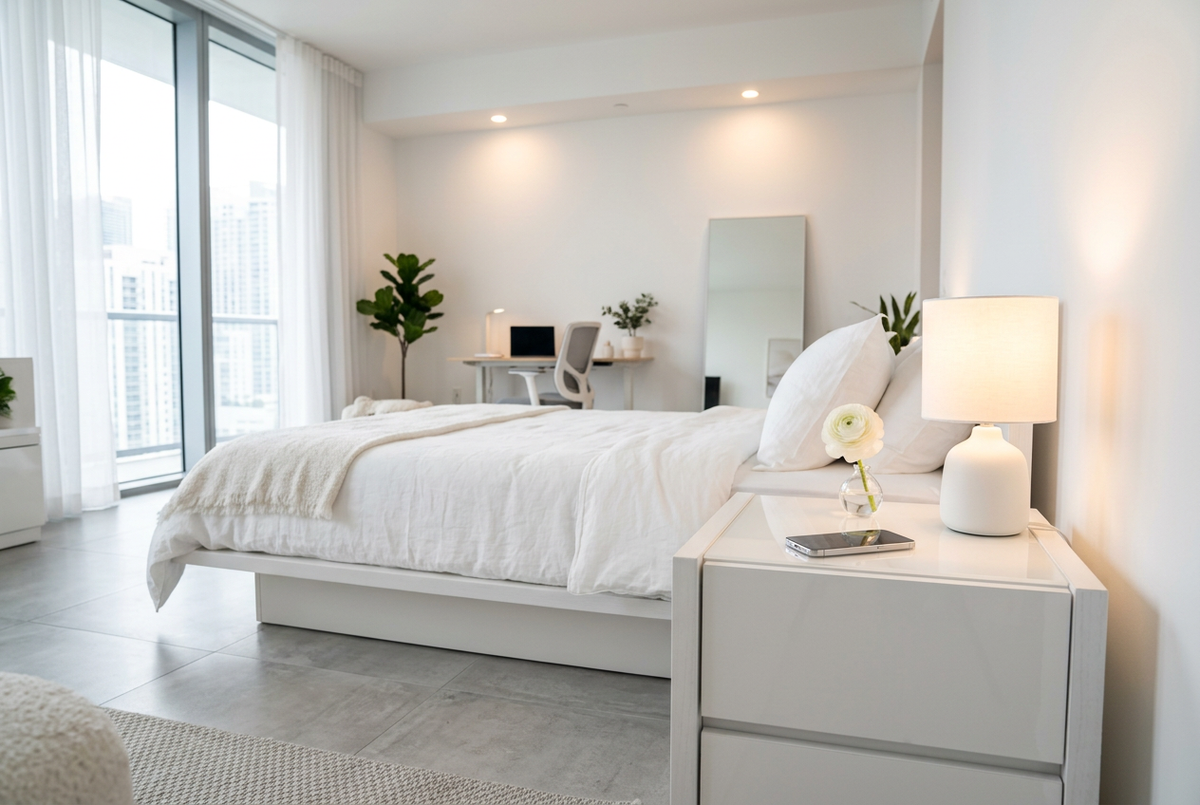 White Gloss Night Stand Studio